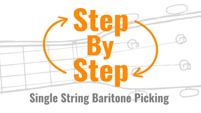 step by step baritone ukulele picking thumbnail cover